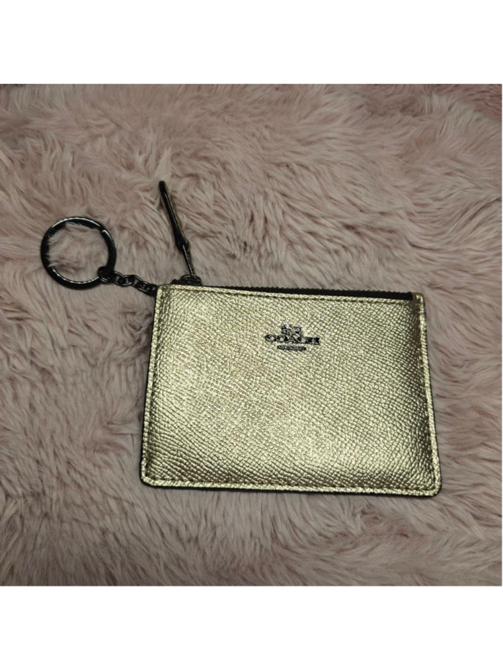 Coach Metallic Gold Mini Skinny ID Case